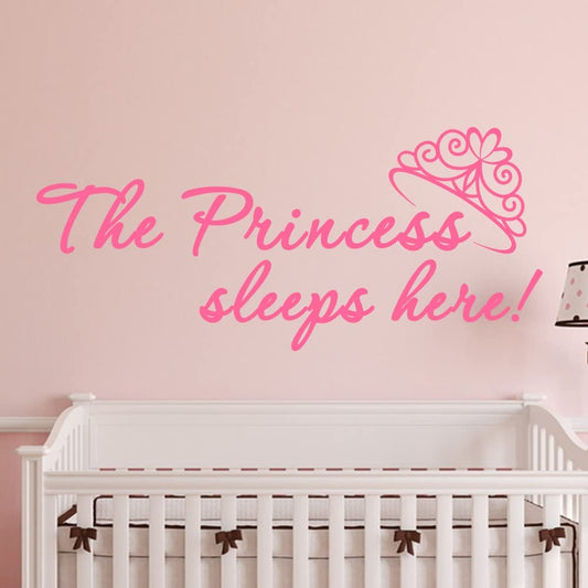 Magic Little Princess Wall Decals, Princess Crown Vinyl Wall Sticker For Baby Room Decor New Born Baby Gift, Peel And Stick, Wall Mural