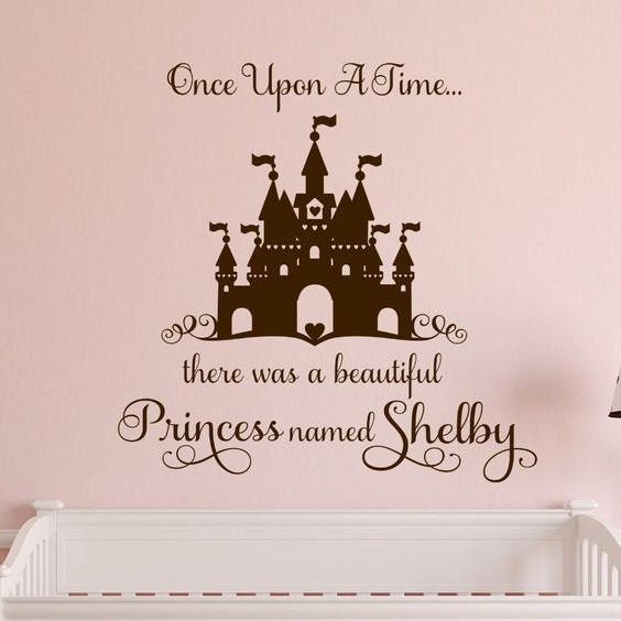 Magic Little Princess Wall Decals, Princess Crown Vinyl Wall Sticker For Baby Room Decor New Born Baby Gift, Peel And Stick, Wall Mural