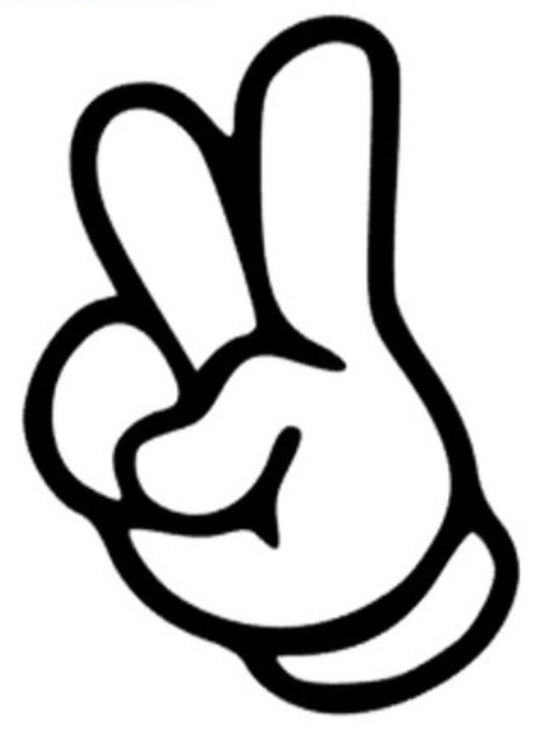 Motorcycle Decal, two fingers, VINYL Decal Sticker